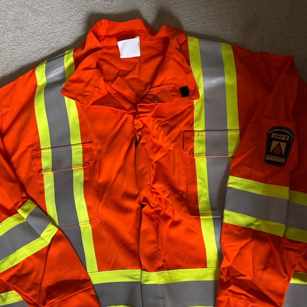 Wildrose Garments Fire Resistant Hi-Viz Traffic Safety Coverall - NEW 68 Tall